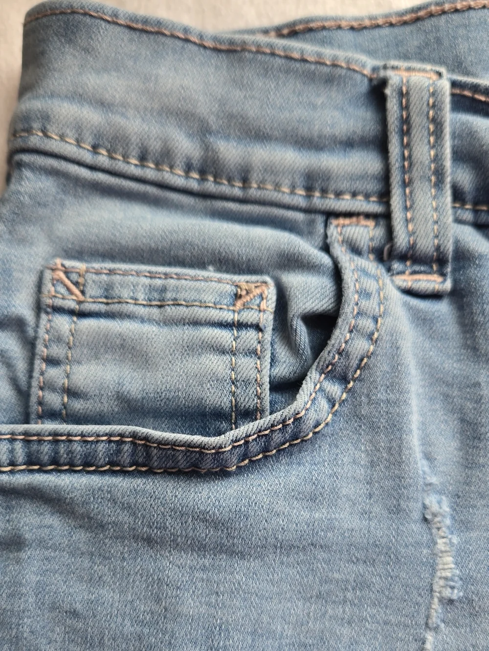 Justice Light Wash Distressed Jean Shorts High Waisted Button Fly Sz 12
